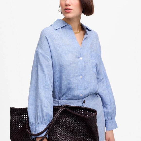 NWT Madewell The Handwoven Cane Tote Bag Dark Carob Brown - Picture 4 of 5